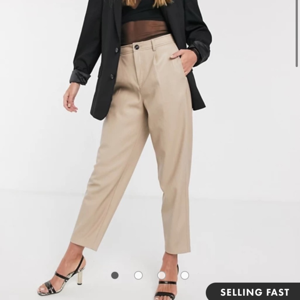 Mango faux leather pants